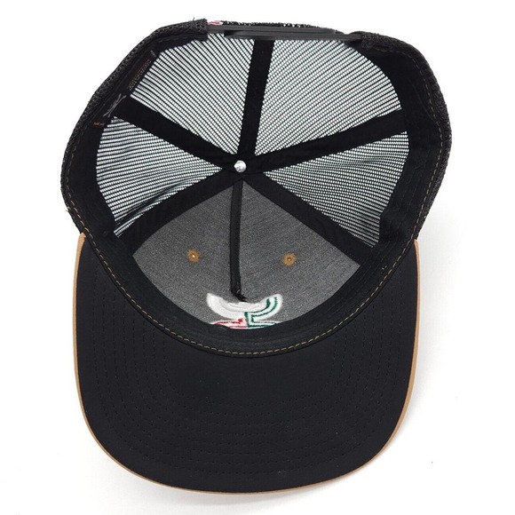 Hooey Snapback Mesh Trucker Hat Boquillas Tan Black Mexican Mexico Flag Logo Cap - Picture 7 of 8